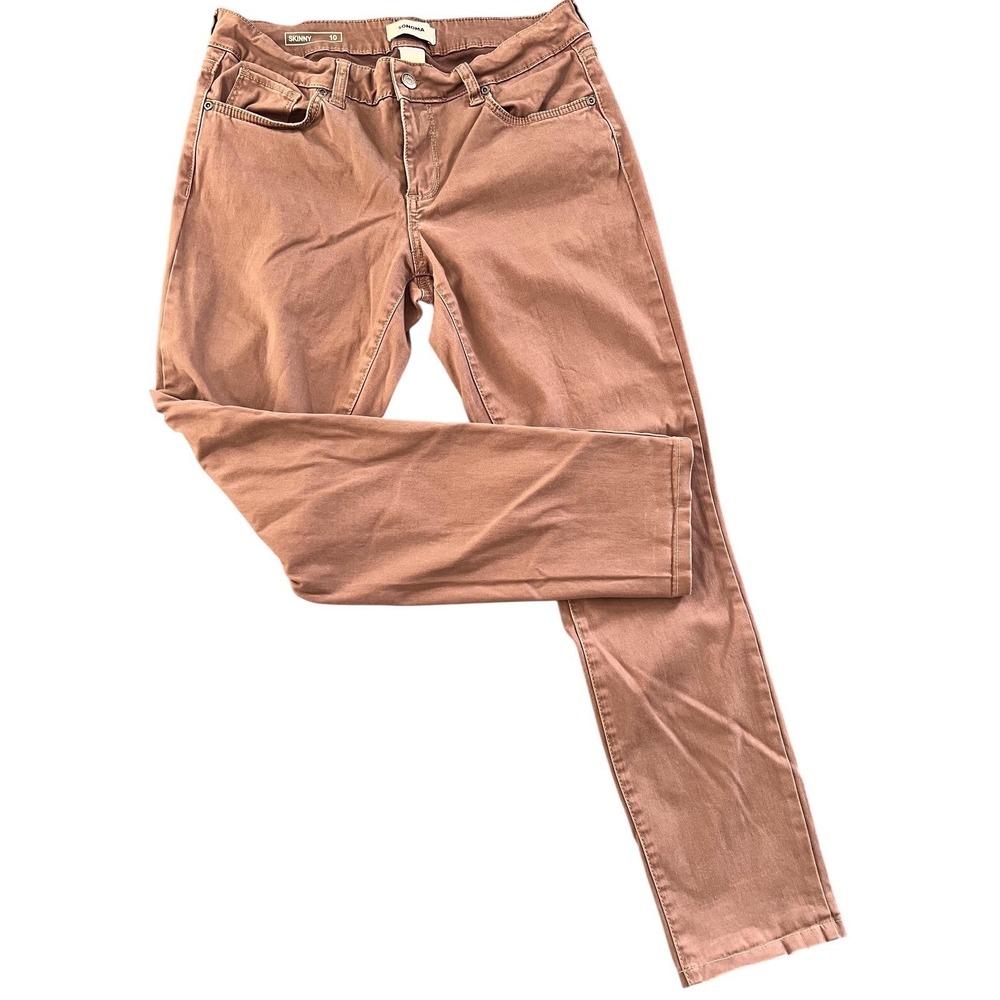 Sonoma Goods For Life Jeans Womens 10 Brown Skinny High Rise Stretch Denim